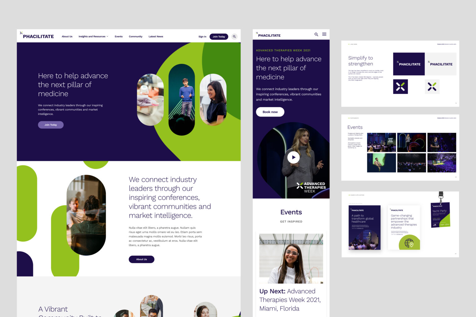 Screen shots of Phacilitate's website