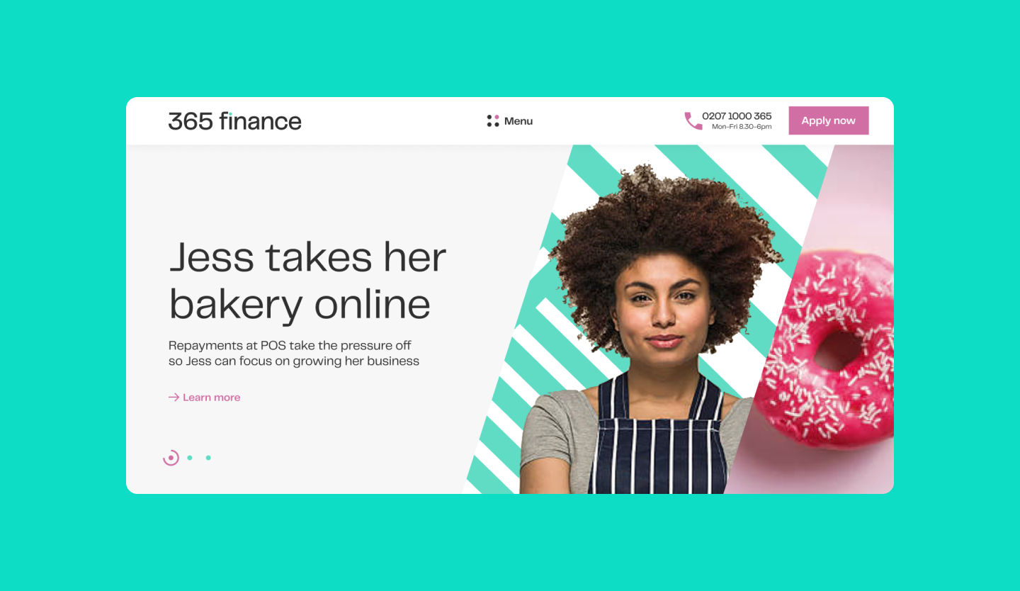 Screenshot of 365 finance homepage