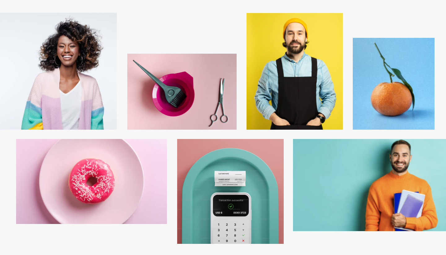 collage of branding elements and photogrpahy for 365 finance
